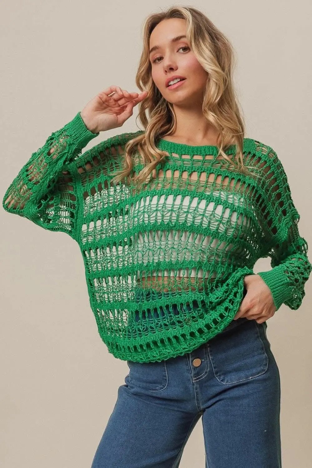 Trendsi just arrived - BiBi Long Sleeve Knit Cover Up