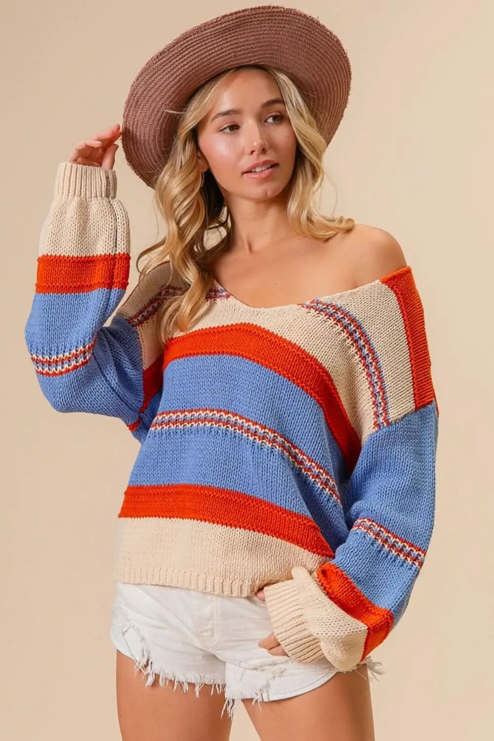 Stripe Sweater - Colorful Knit - Casual Soft & Trendy