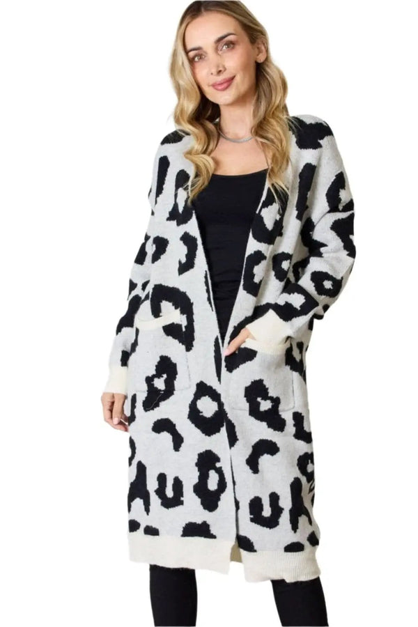 Trendsi BiBi leopard print cardigan