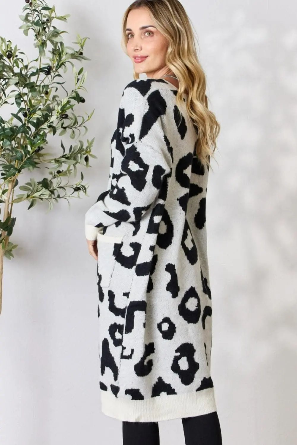 Trendsi BiBi leopard print cardigan