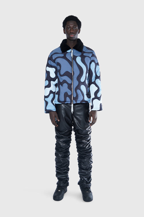 Camouflage Shearling Puffer Jacket