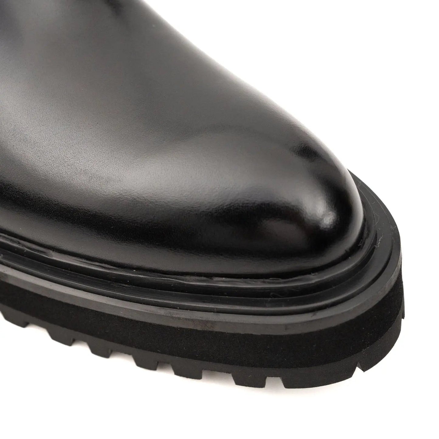 Black Leather Platform Chelsea