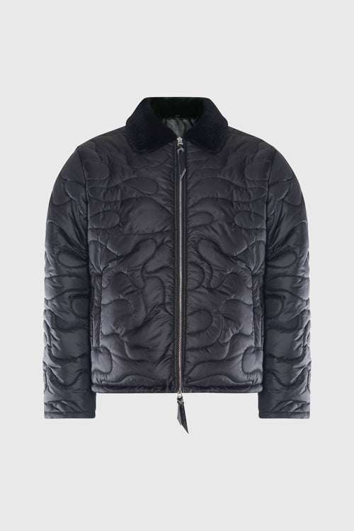 Camouflage Shearling Puffer Jacket