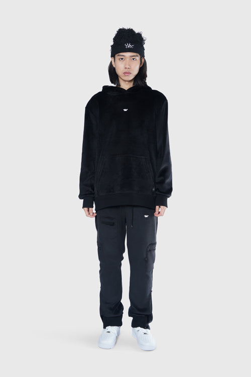 Metal Logo Velour Flared Sweatpants