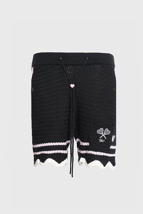 Racket Club Crochet Knit Shorts