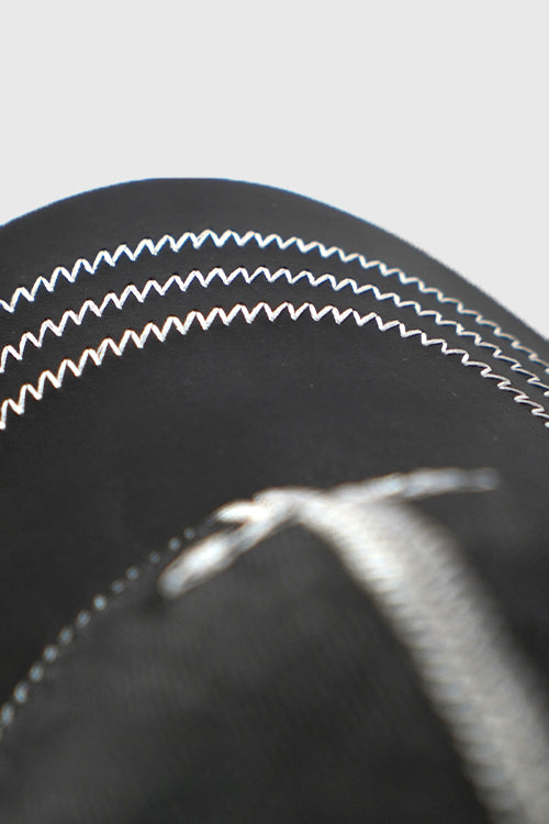 Waxed Faux Leather Brim Denim Dad Cap