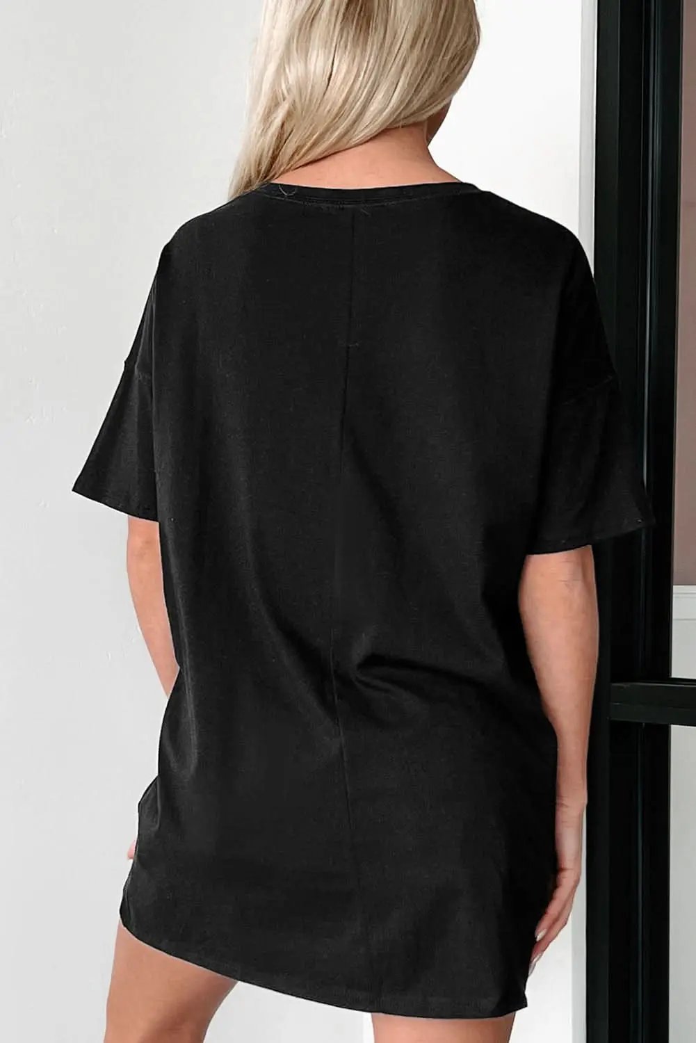 Love Salve Black Tunic Top Women's Daily Basic Tee - Soft & Comfy