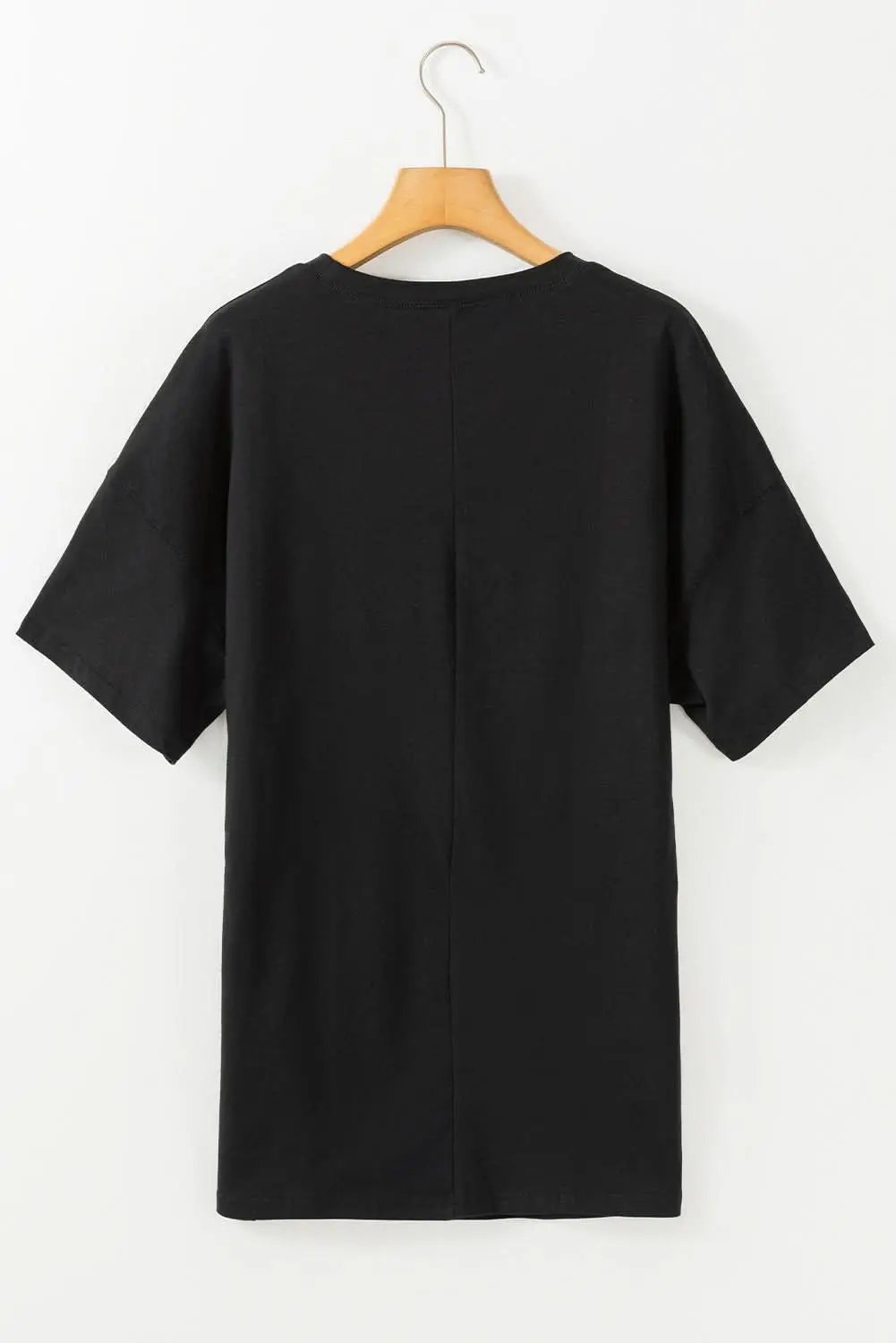 Love Salve Black Tunic Top Women's Daily Basic Tee - Soft & Comfy