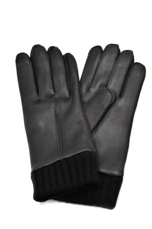Mario Portolano Leather-Cashmere Thick Gloves