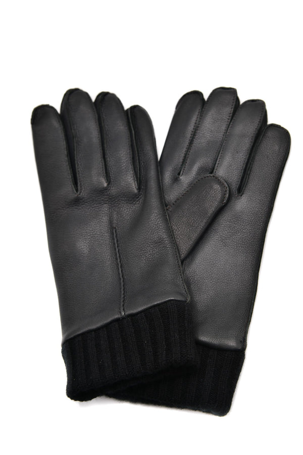 Mario Portolano Leather-Cashmere Thick Gloves