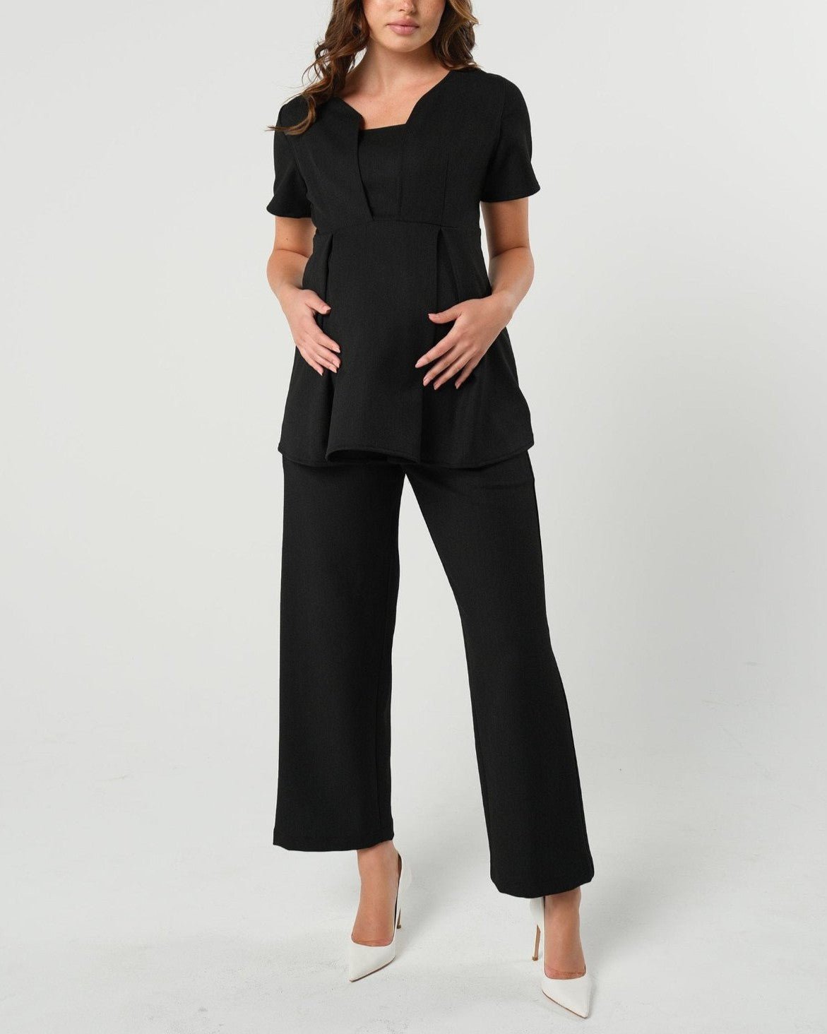 Nathalie Wide Leg Maternity Trouser (Regular & Petite)