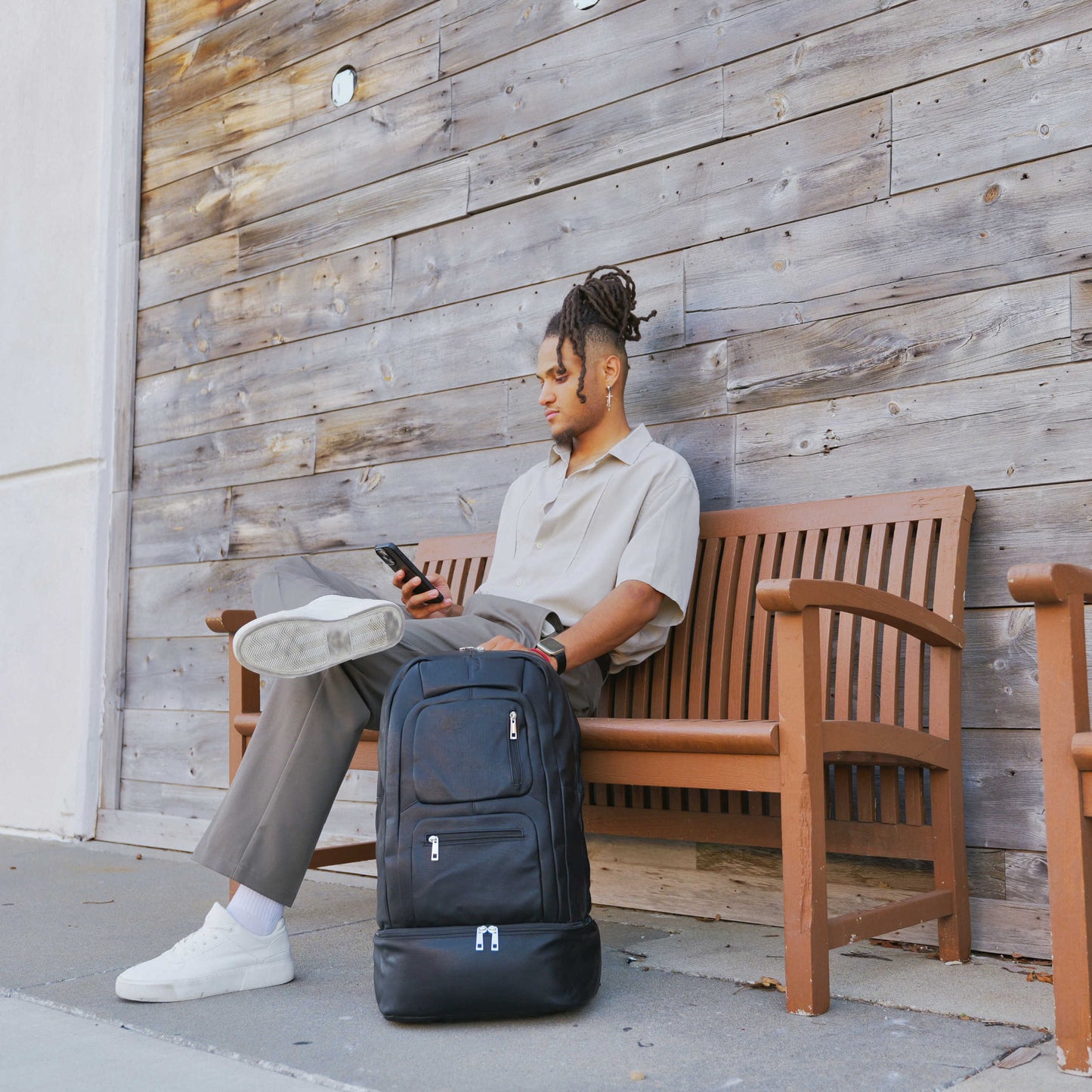 Black Leather Patented Carry On Backpack (Only 300 Made)