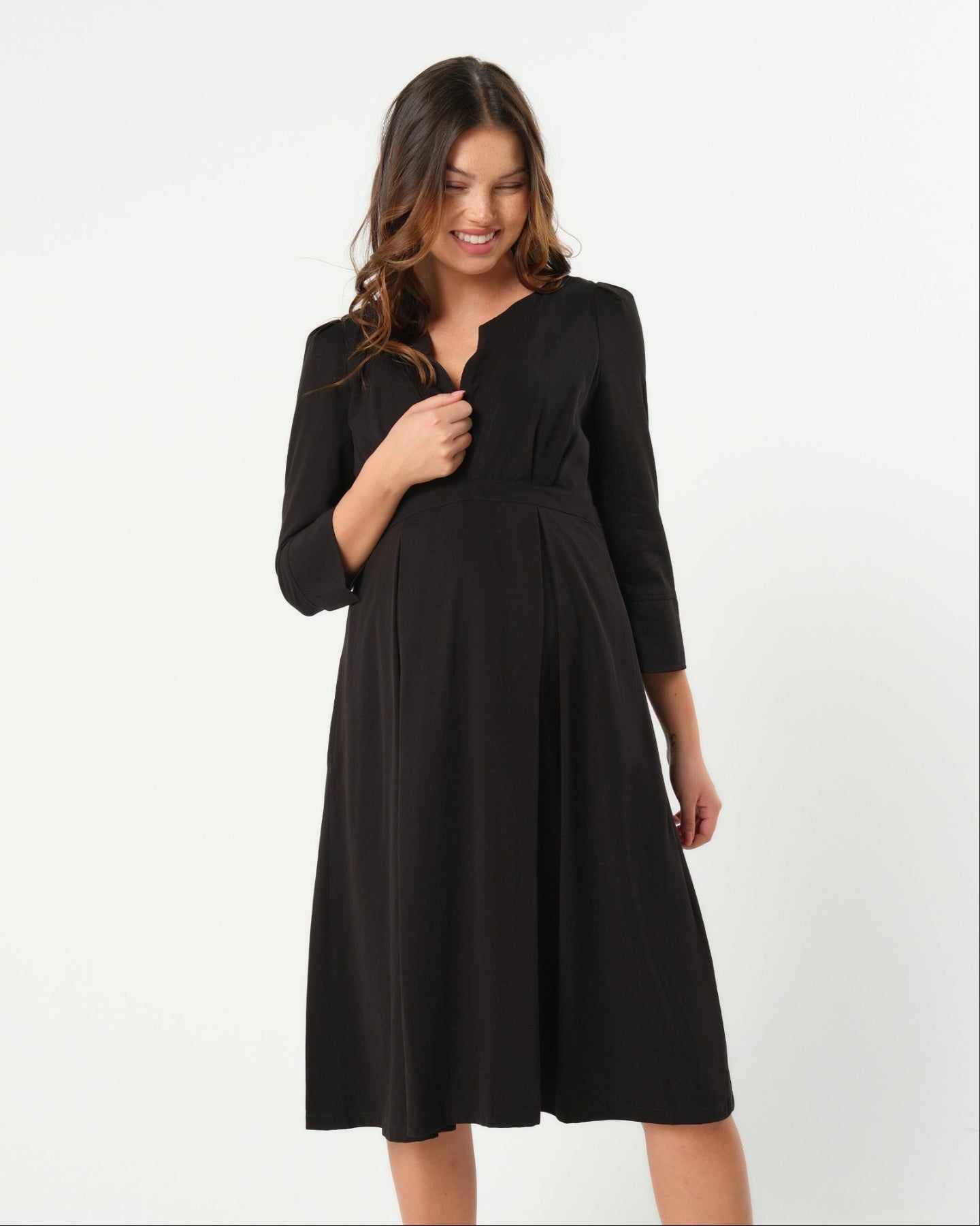 Sarah Empire Maternity & Nursing Dress in TENCEL (Regular & Petite)