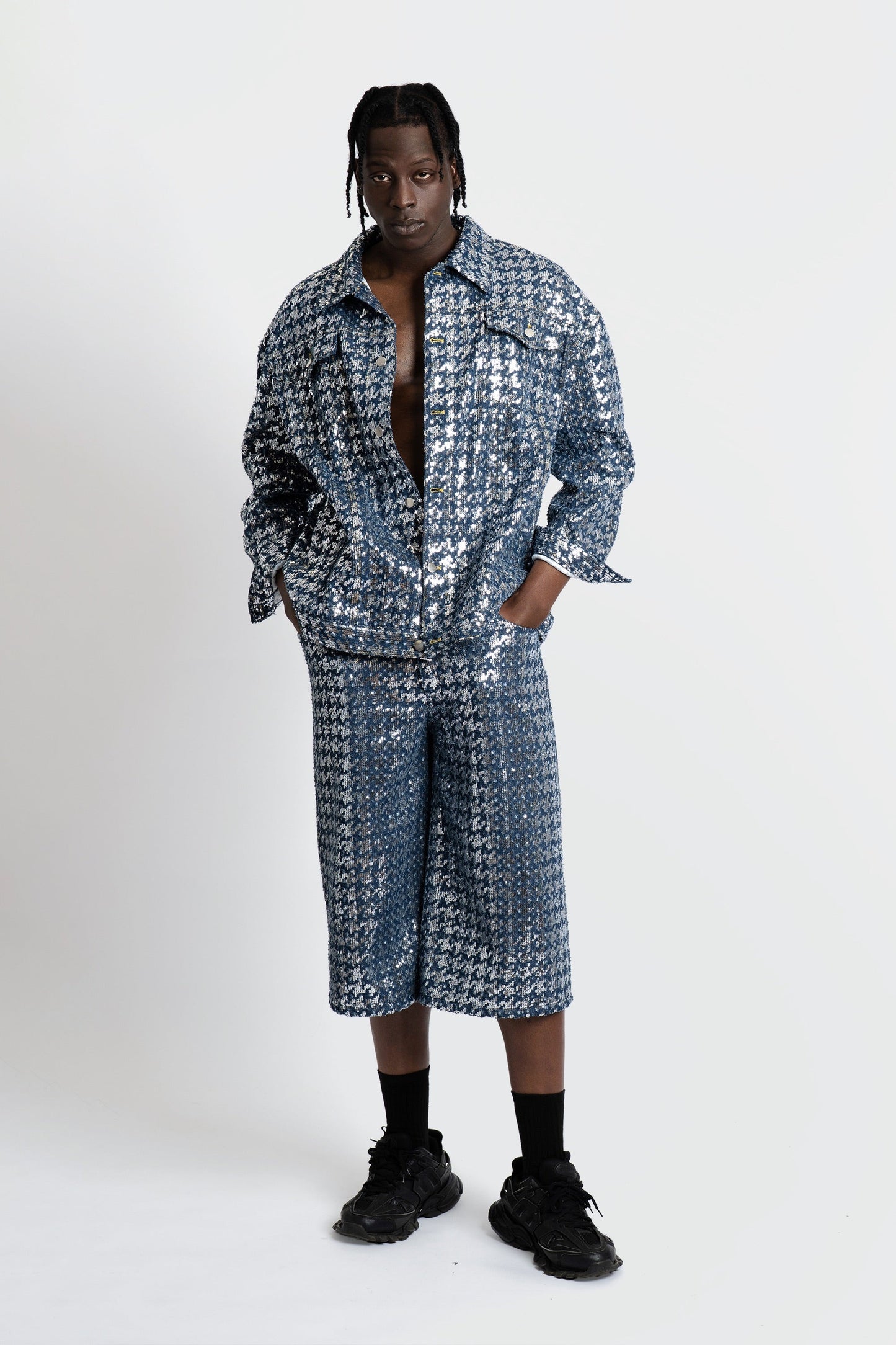 Bleu Sparkled Denim Jacket