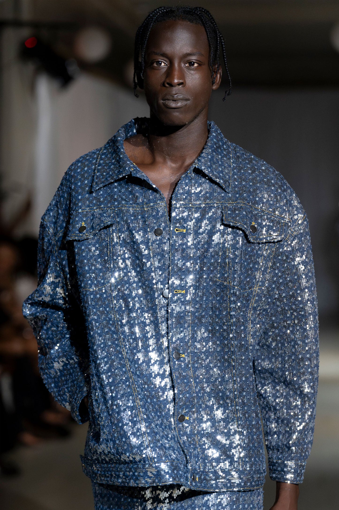 Bleu Sparkled Denim Jacket