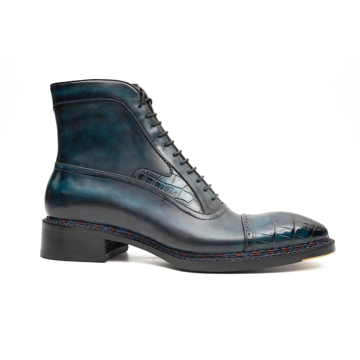 Blue Genuine Alligator Leather Boots Goodyear Norwegian Welt