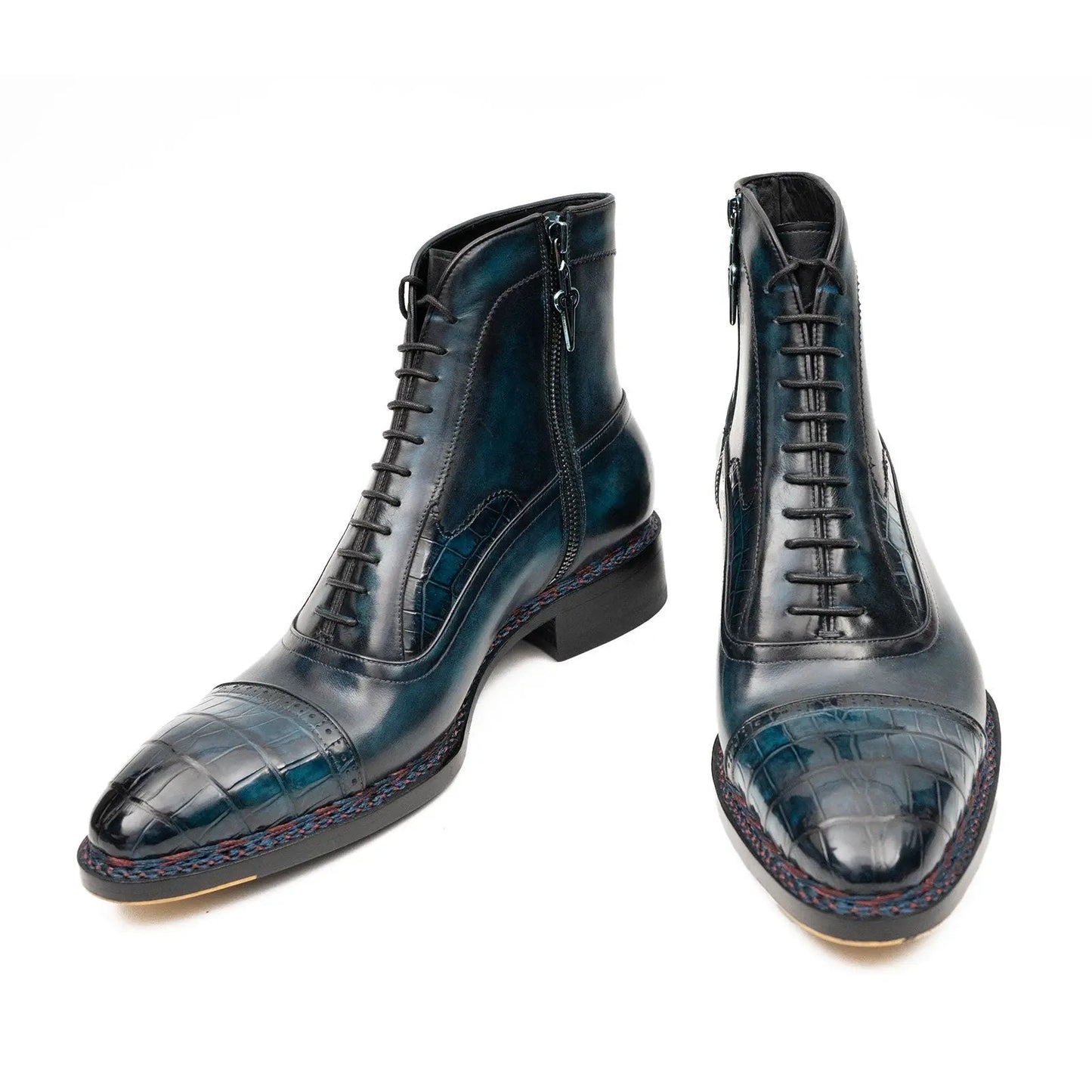 Blue Genuine Alligator Leather Boots Goodyear Norwegian Welt