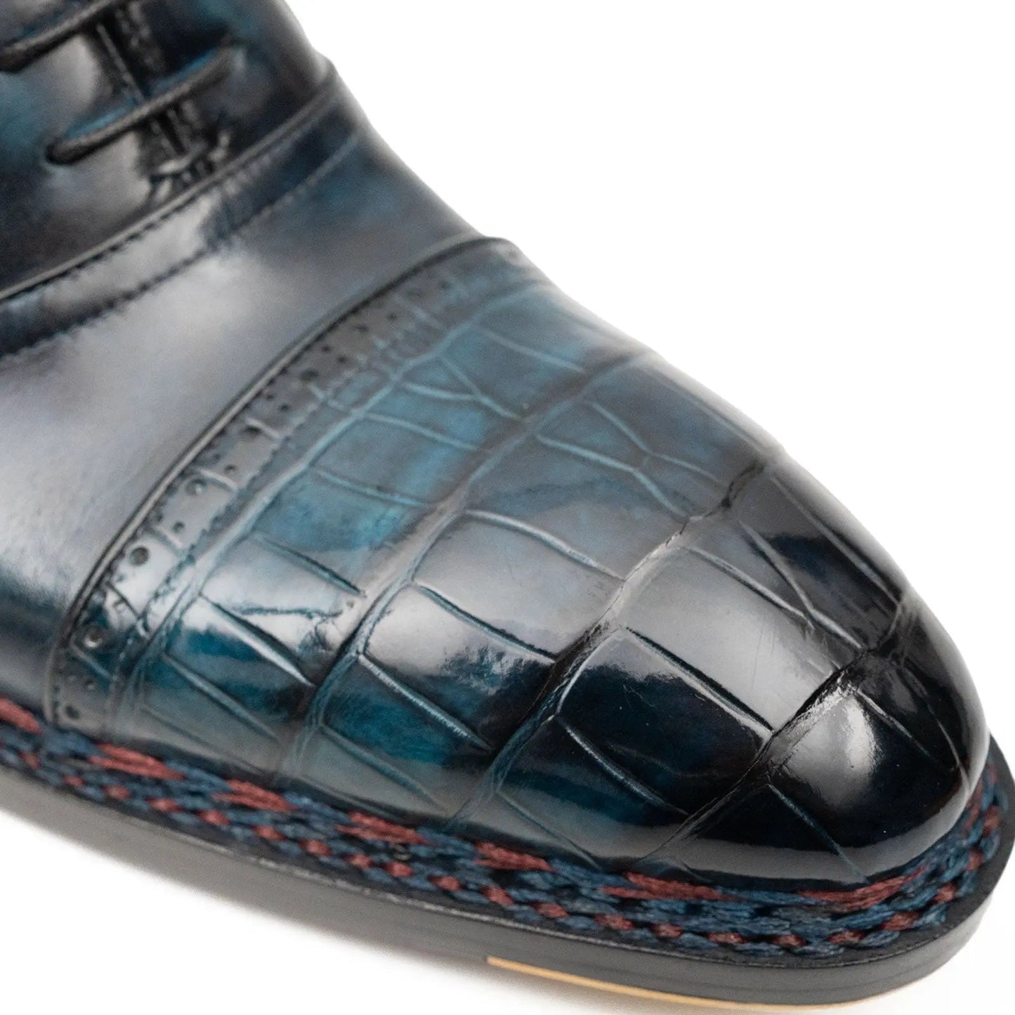 Blue Genuine Alligator Leather Boots Goodyear Norwegian Welt