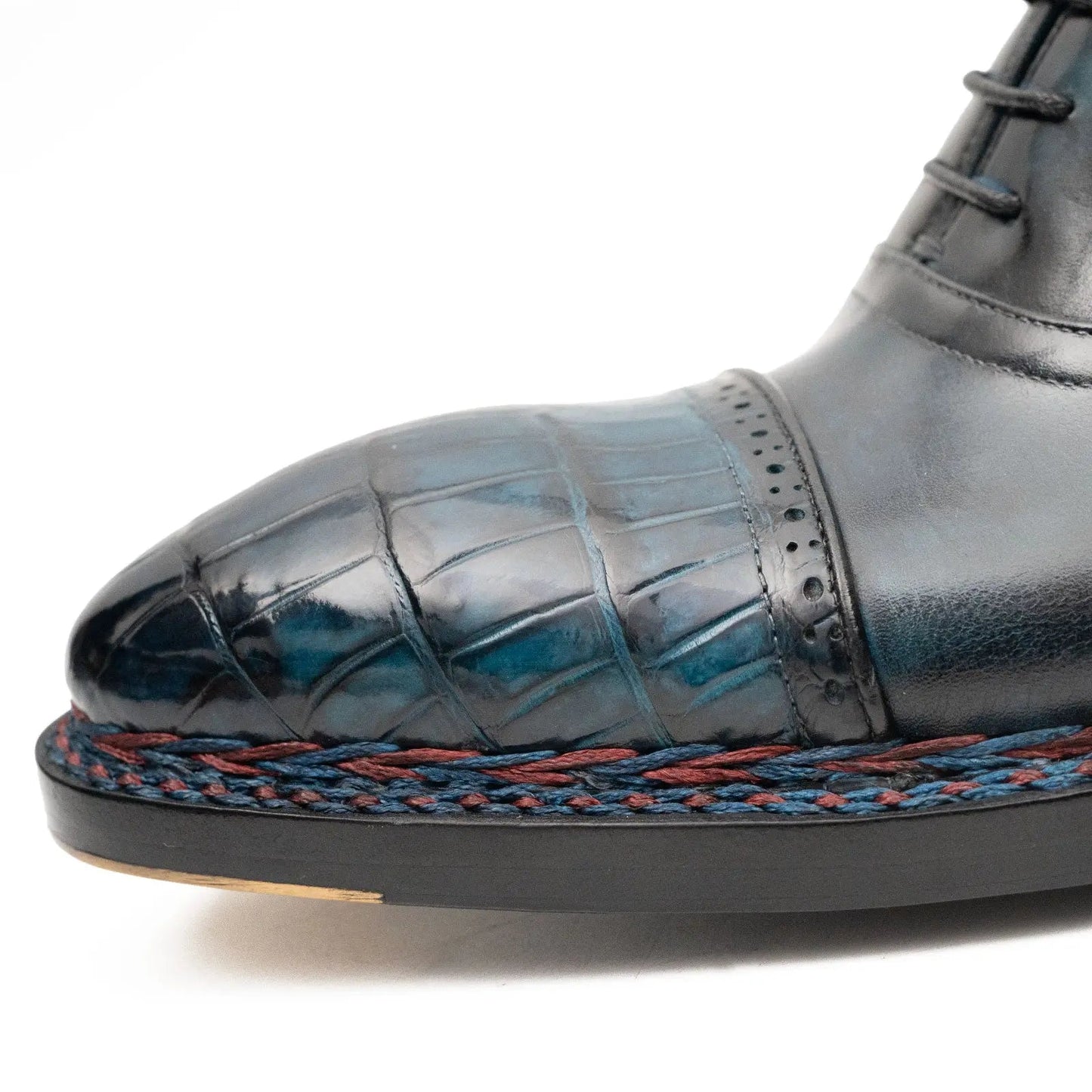 Blue Genuine Alligator Leather Boots Goodyear Norwegian Welt