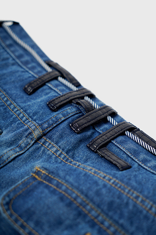 Embroidery Lines Comfortable Denim Jeans