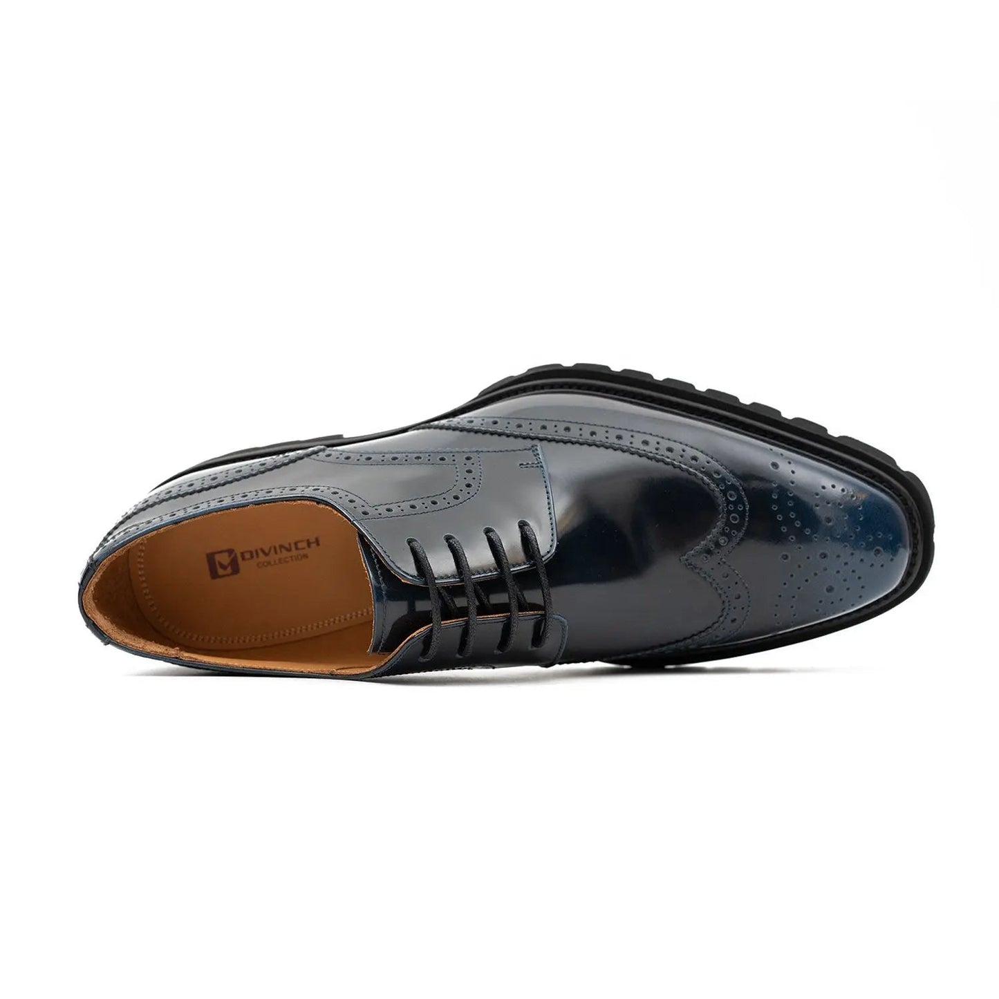 Blue derby brogue shoes