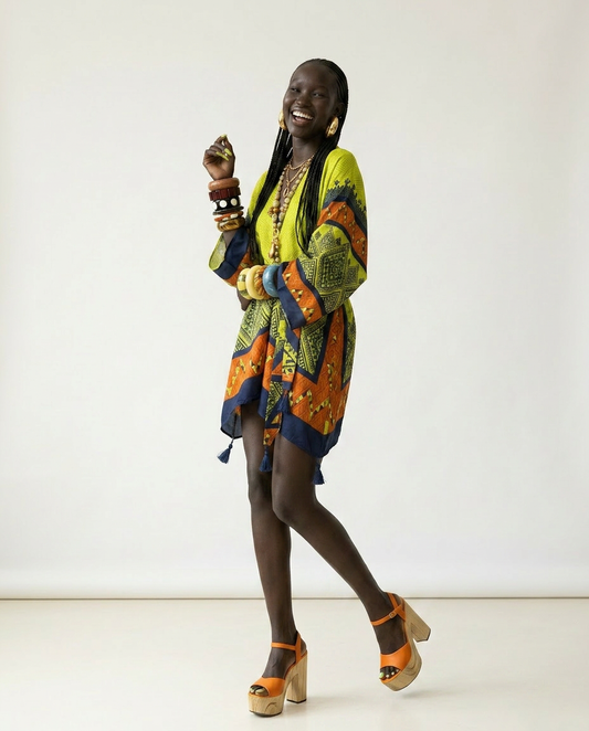 Wanderlust Printed Tassel Kimono