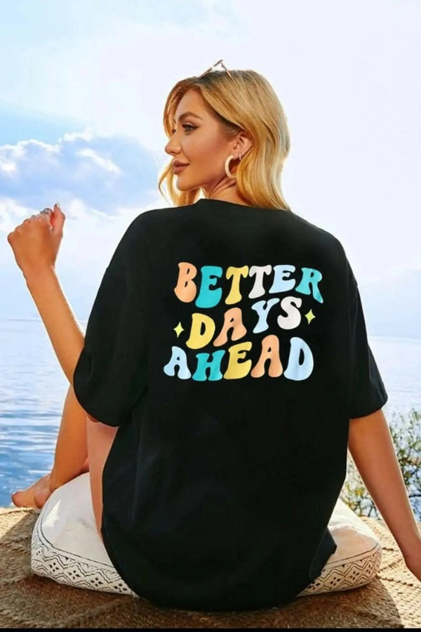 Trendsi Graphic Tee Women's Casual Brighter Days T-Shirt Soft & Comfy