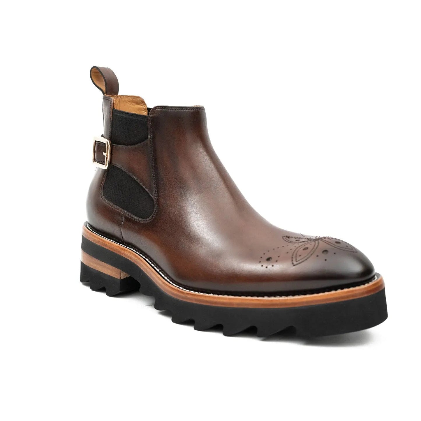 Brogue Chelsea Boots Brown