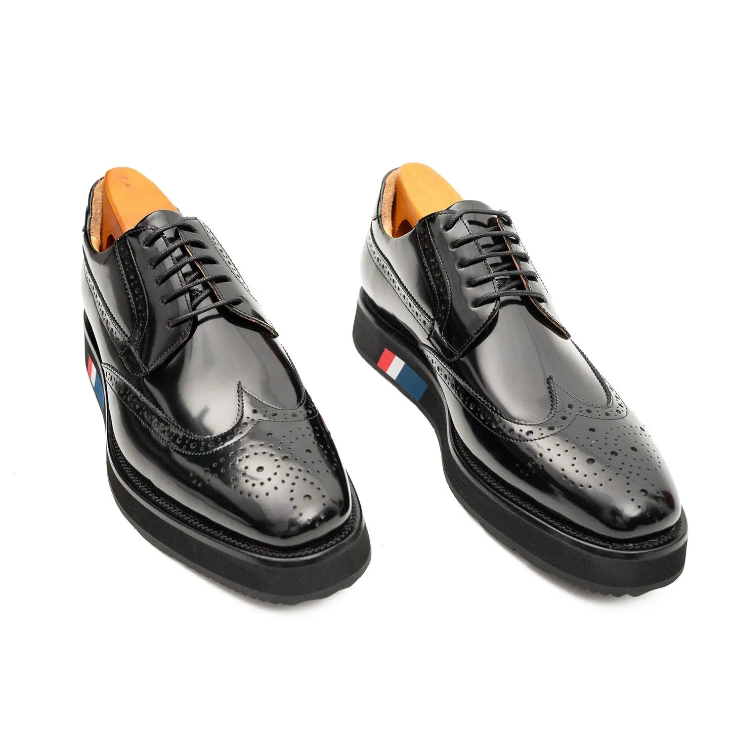 Brogue Wingtip Derby Black Platform Shoe