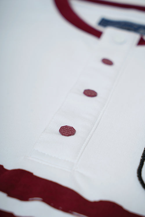 Striped Waves Henley Pocket Tee