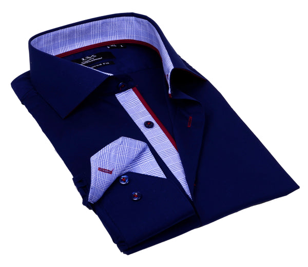 Button-Up Shirt //  - Tailored Fit - contrast  trimming - final sale