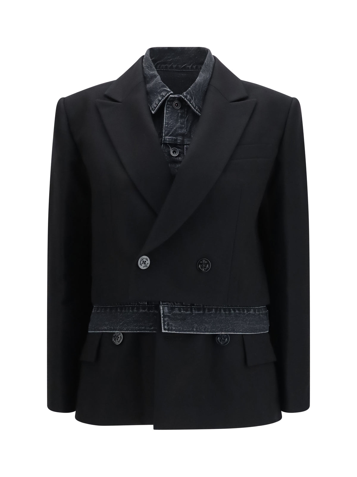 sacai Jacket Wool Flannel & Denim