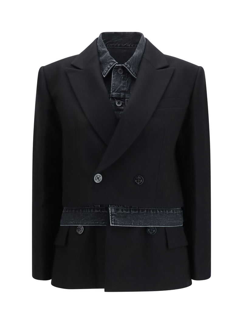 sacai Jacket Wool Flannel & Denim