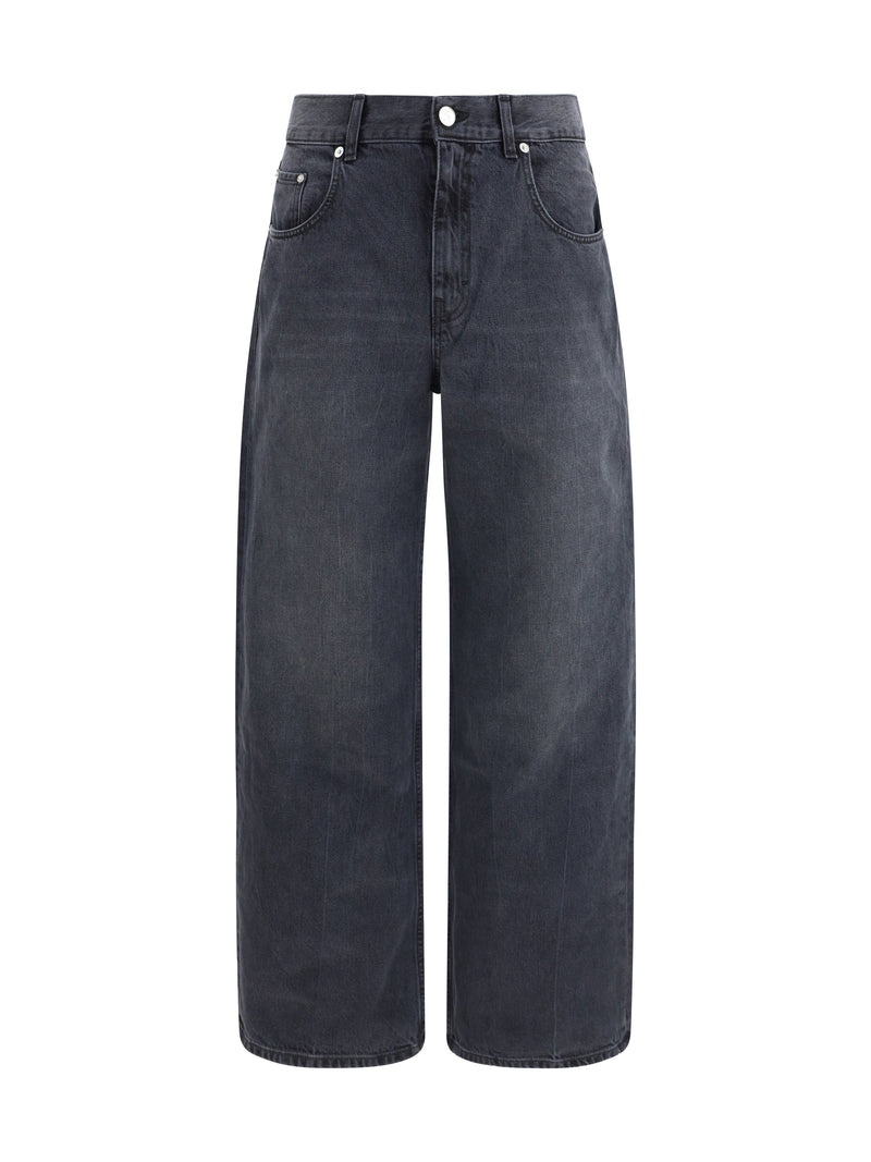 Jeans Relaxed Cut Black Worn Wash