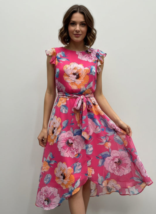 Shelby & Palmer Floral Ruffled Sleeve