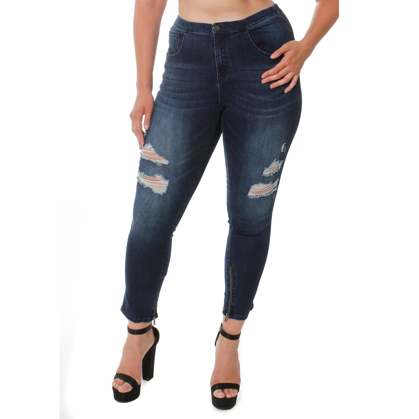 Ripped Leg Jeans Denim Fashion Style