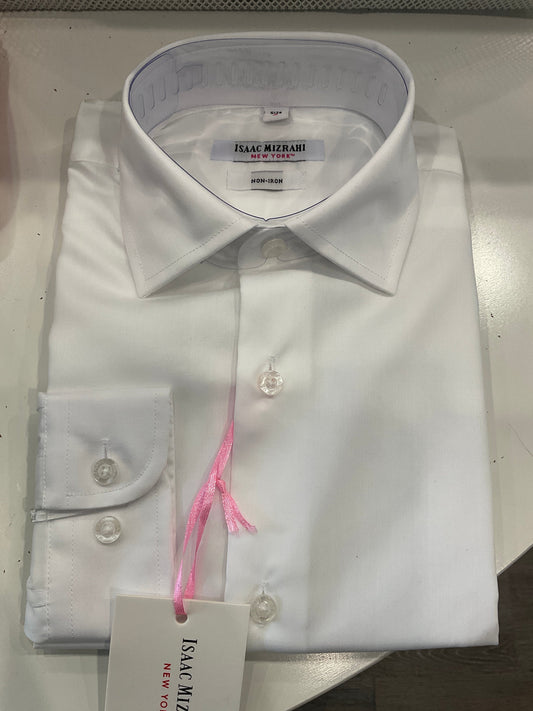 Isaac Mizrahi - Non Iron White 4 Way Stretch Solid Shirt Long Sleeve