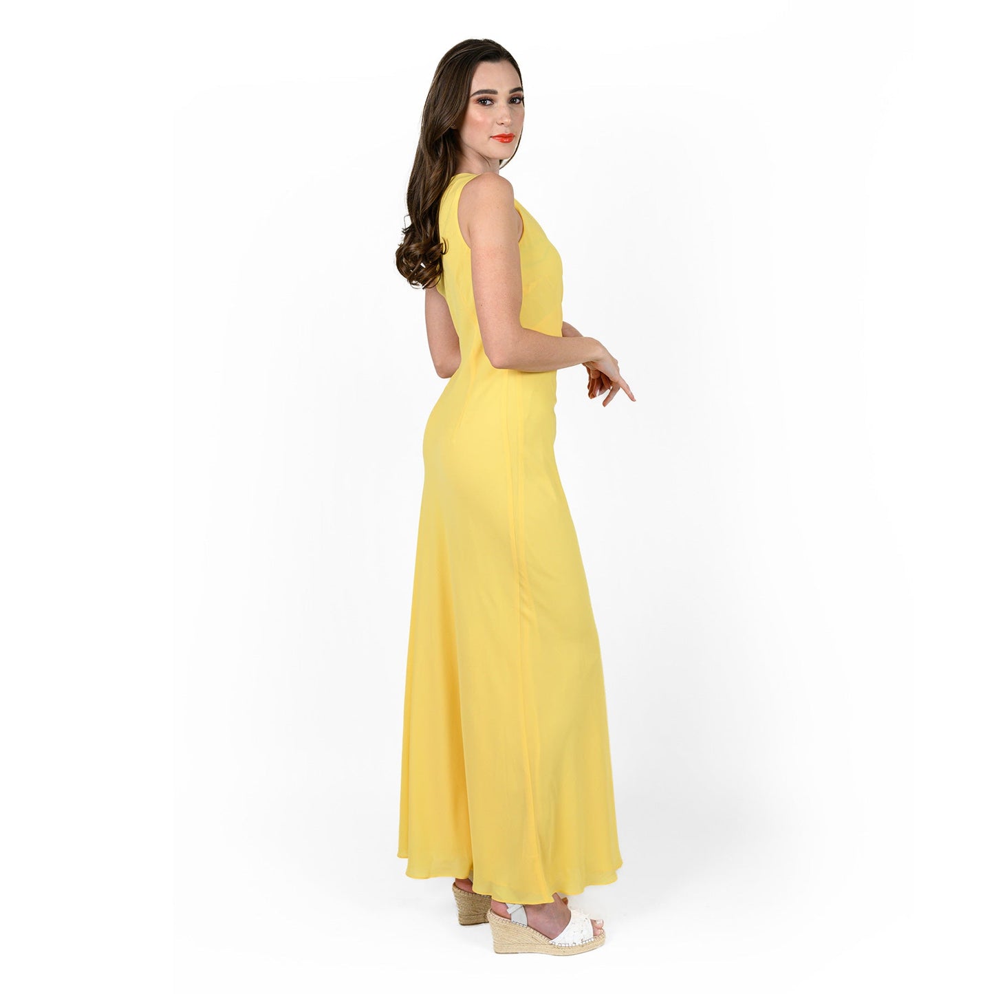 Asymmetric Flounced Wrap Dress