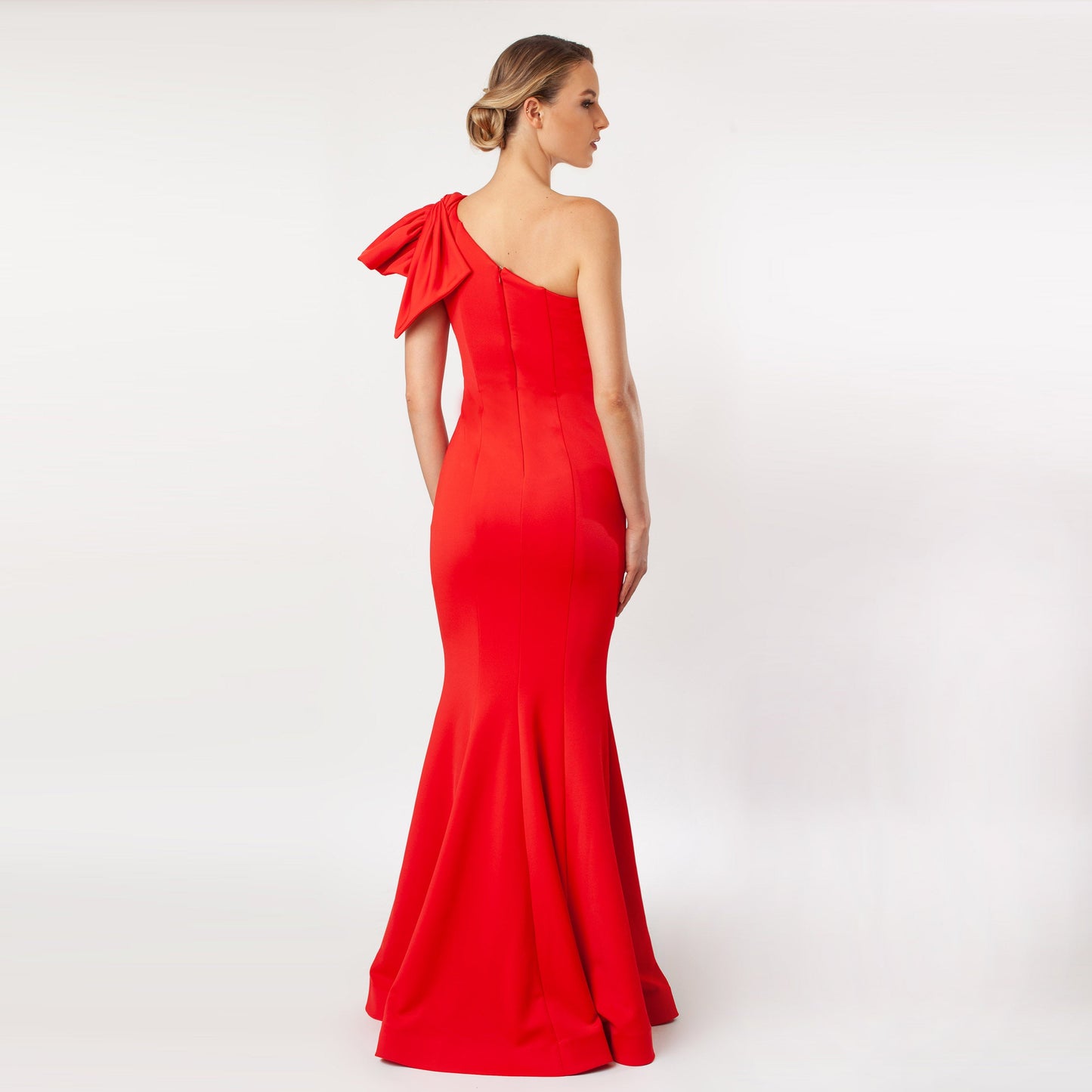 One Shoulder Bow Sleeve Gown