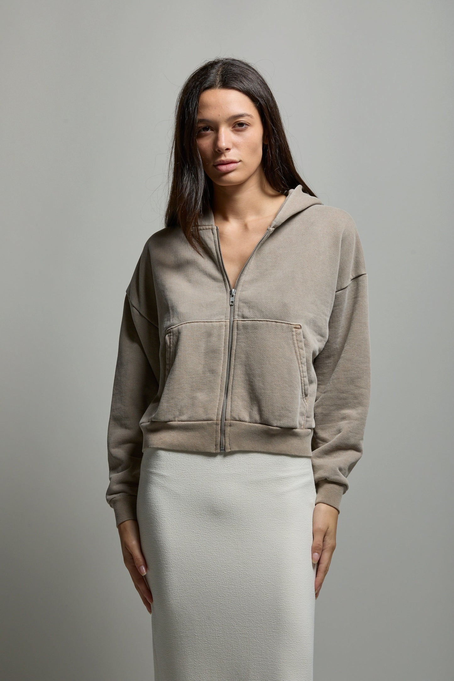 Rosie Cropped Zip-Up Hoodie