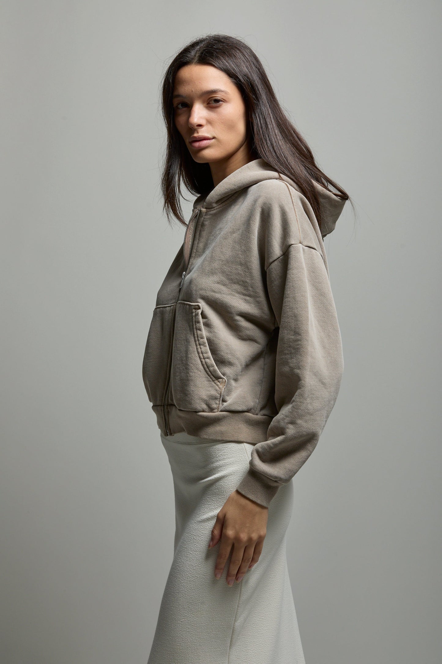 Rosie Cropped Zip-Up Hoodie