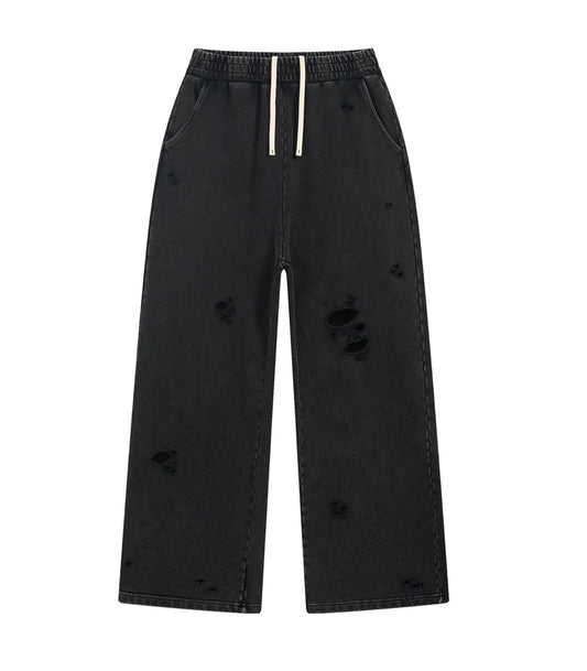 NOIR DESTROYED SWEATPANTS