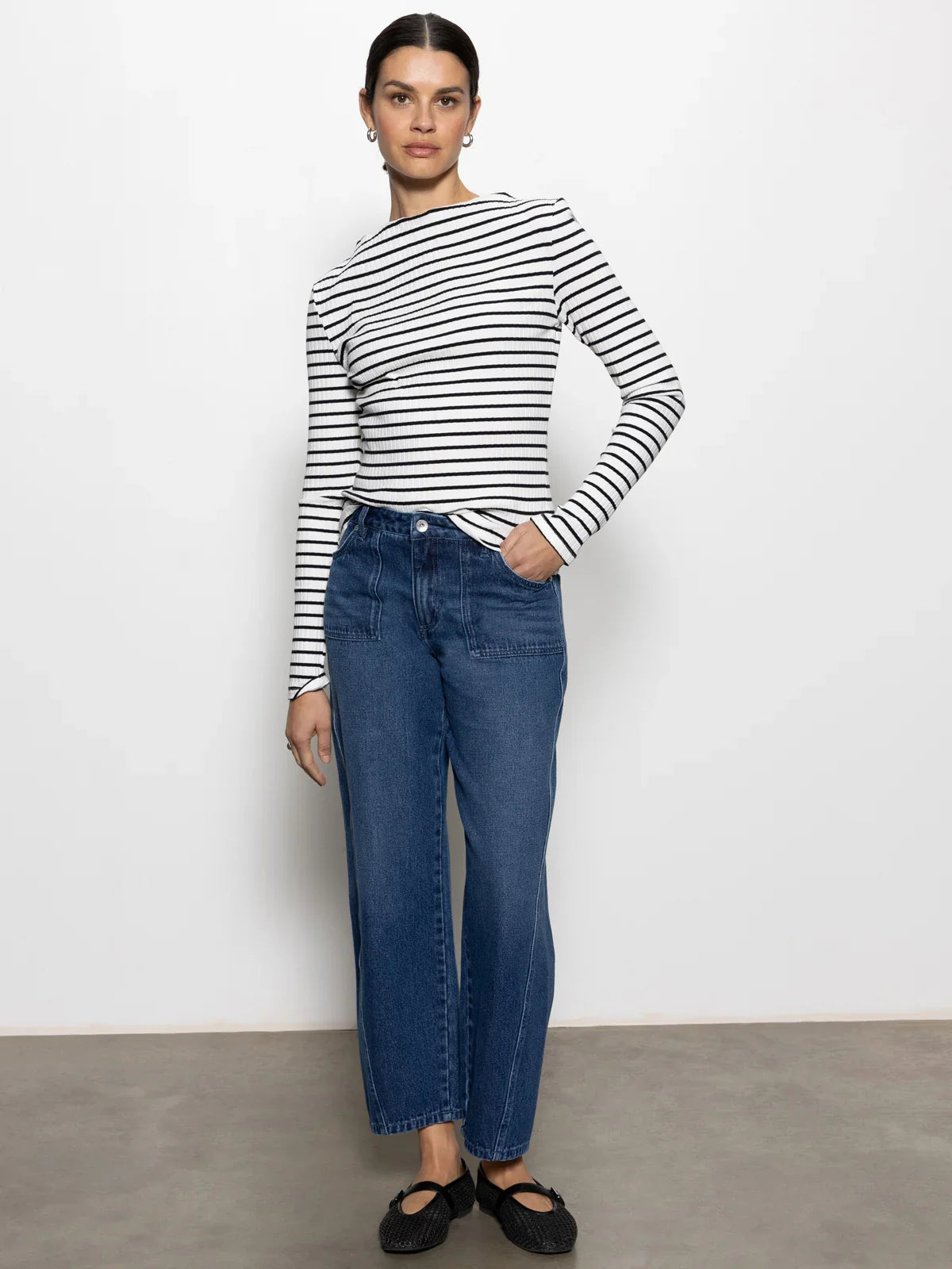 Sanctuary Long Sleeve Boatneck T-shirt