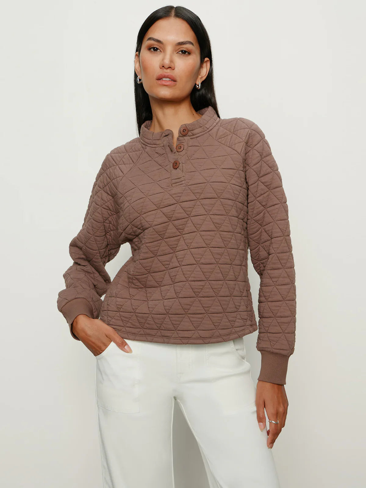 Sanctuary Quilted Button Up Popover