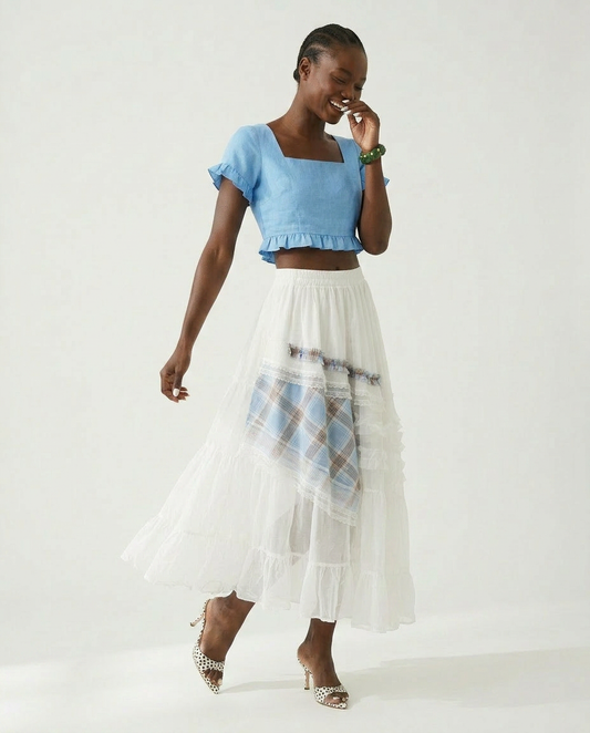 Sovereign Plaid Patchwork Maxi Skirt