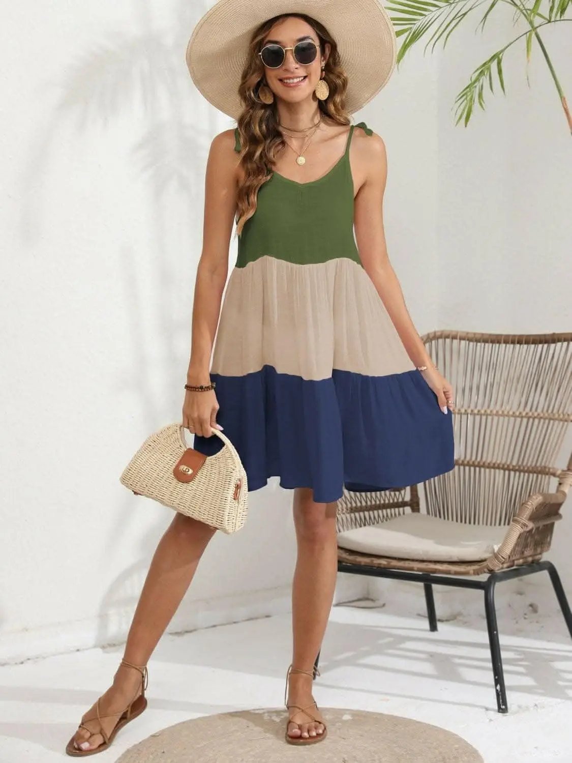 Trendsi swimwear - Chic Color Block Beach Dress