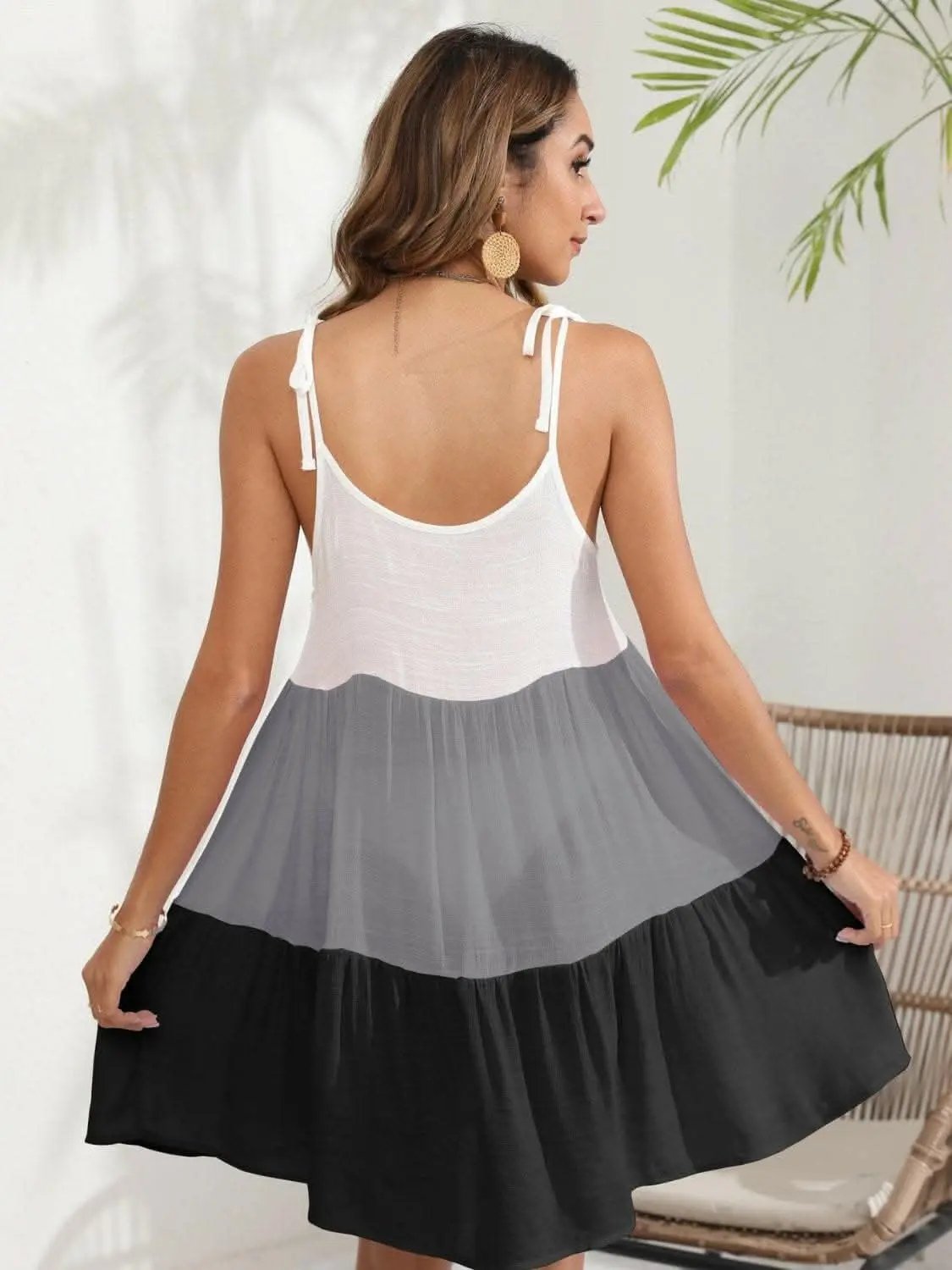 Trendsi swimwear - Chic Color Block Beach Dress