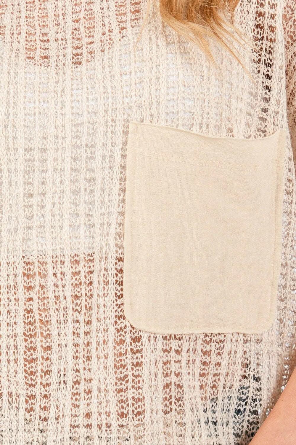 Trendsi Crochet Cover-Up Women's Beach Dress Chic Mock Neck Lightweight