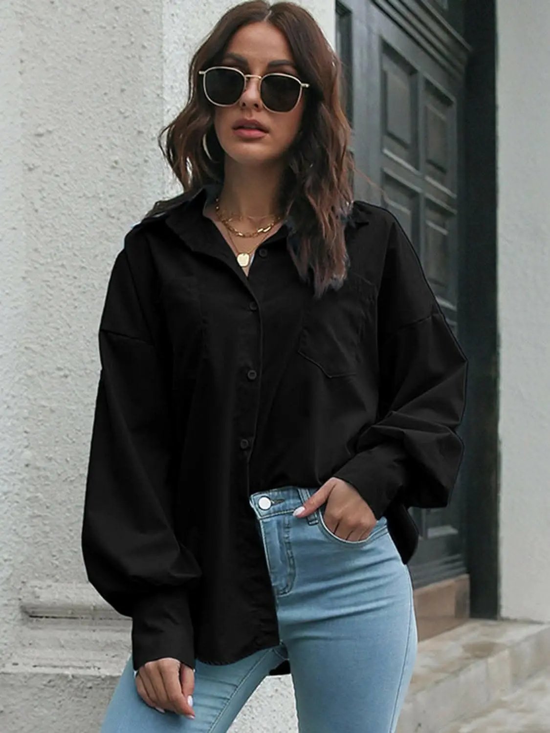 Trendsi just arrived - Chic Lantern Sleeve Shirt