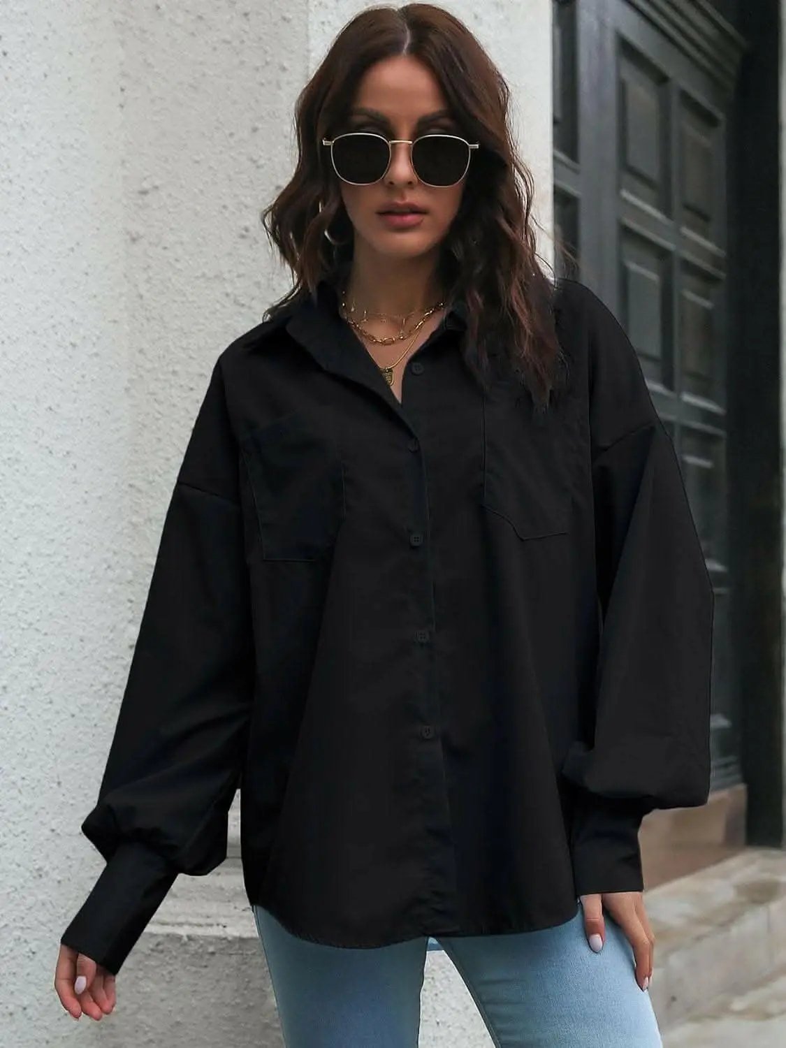 Trendsi just arrived - Chic Lantern Sleeve Shirt